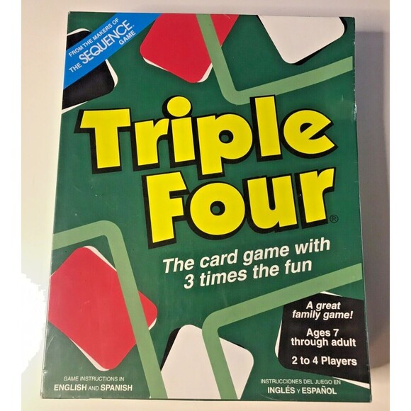 New Triple Four Family Card Game Factory Sealed 2003 Jax Makers of Sequence - Picture 1 of 5
